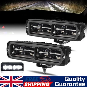 2X 6 Zoll Slim LED Arbeitsscheinwerfer Bar Pod Spot Fahren Rückwärts Nebel Lampe Offroad LKW - Bild 1 von 12