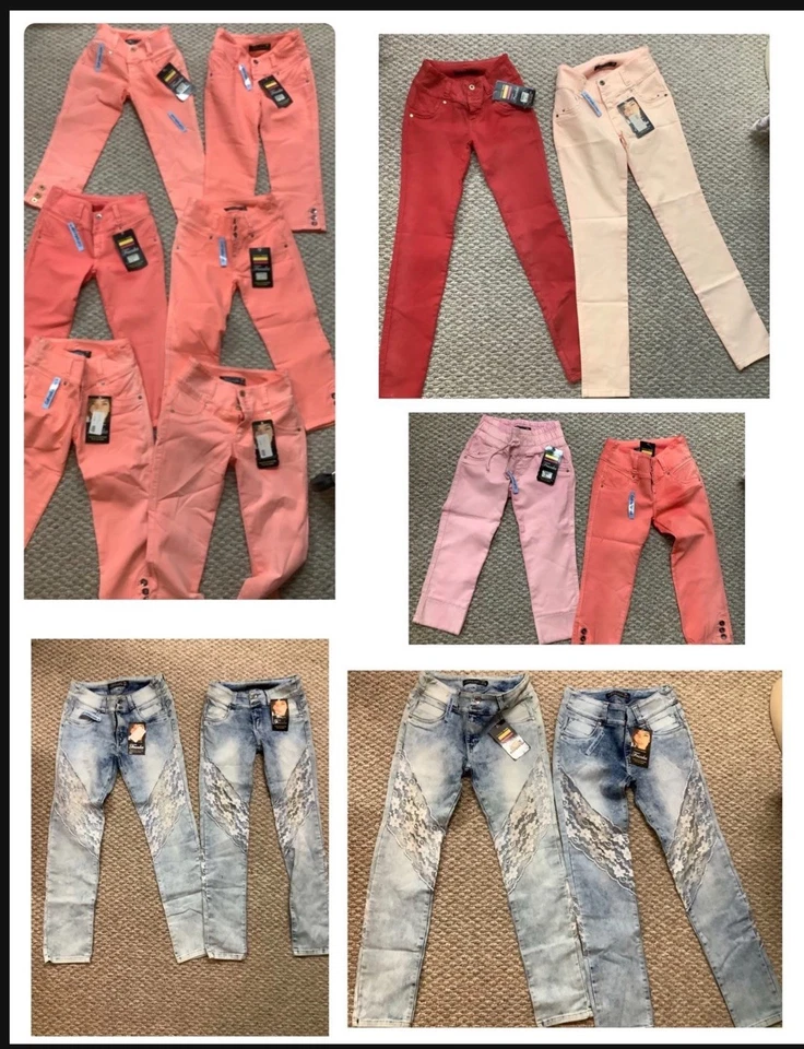 15 pares de capris y jeans Levanta Cola con defectos como se muestra Foto 1 de 4