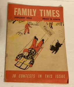 Jan 1953 Family Times Magazine Gardening Recipes Sewing Beauty Parenting Bible - Picture 1 of 22