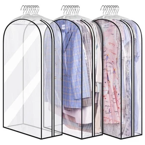 10" Gusseted All Clear Garment Bags for Hanging Clothes 40" Suit Bags for Clo... - Picture 1 of 7