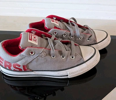 Серые/красные туфли Converse All Star для мальчиков размер 4 - Изображение 1 из 4