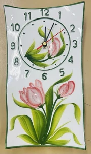 Bassano pottery: 11x6’’ Wall Clock .Made/Painted by hand-Italy - Picture 1 of 4