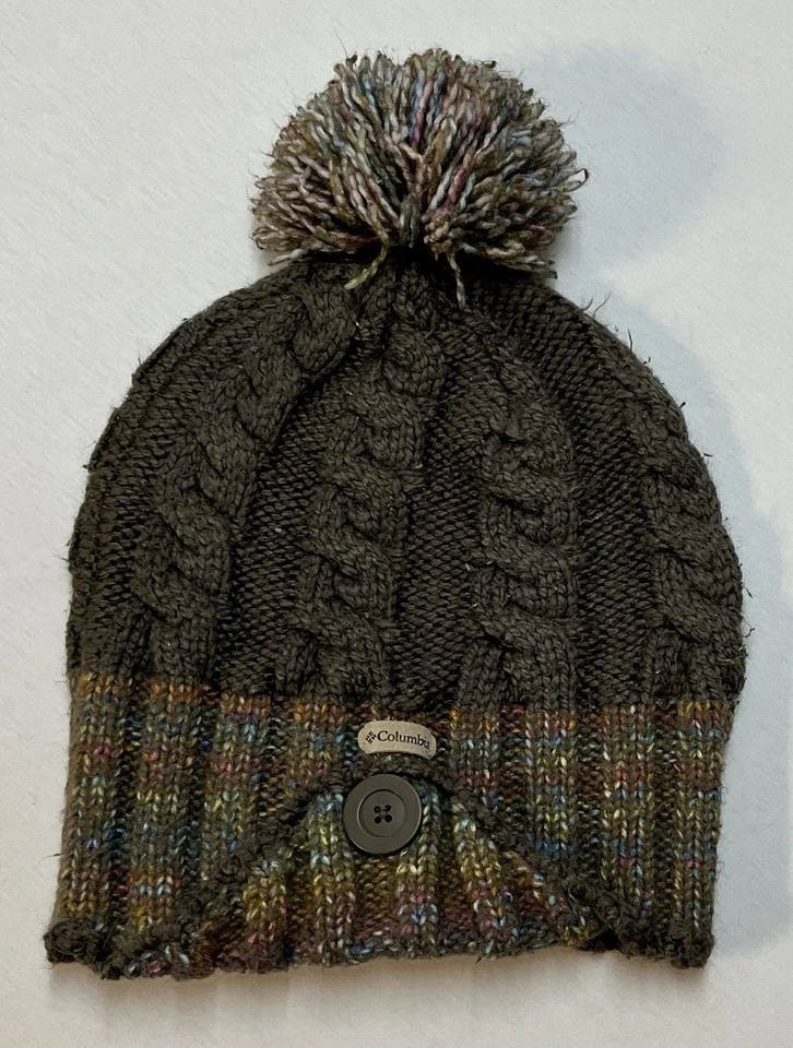 Columbia Sportswear Knit Slouchy Beanie Pom Women's Hat Cap OSFM Browns Rusts - Image 1 of 4