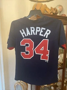 Bryce Harper #34 Genuine Merchandise Blue DC Nationals Jersey Size S/P/CH - Picture 1 of 6