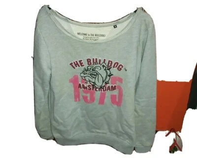 Felpa The Bulldog grigio rosa come nuovo  DONNA RAGAZZA taglia M usato perfetto - Imagen 1 de 3