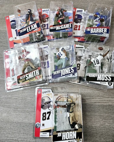 McFarlane Sports NFL Series 11 Lot of 7 Figures Alex Smith Randy Moss Jason Elam Cover