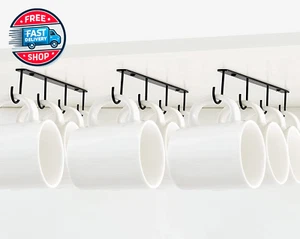 under Cabinet Mug Hanger Set of 3 Metal Mug Hooks Coffee Cup Holder With - Picture 1 of 12