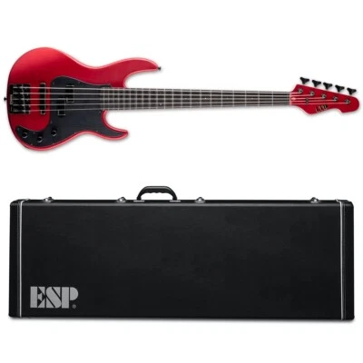 ESP LTD AP-5 Bass Guitar 5-String Candy Apple Red Satin + ESP Case NEW AP5 - Image 1 of 3