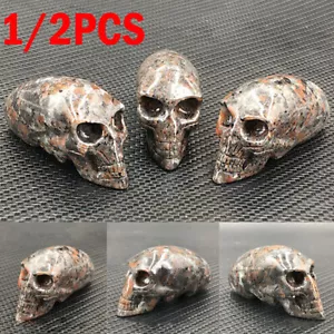 1/2Pc Natural Yooperlite Alien Carved Quartz Crystal Skull Reiki Healing 2.2" - Picture 1 of 16