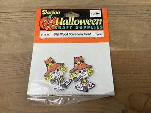 Vintage Halloween Scarecrow Craft Supplies Flat Wood Darice 9113-97 NOS - Picture 1 of 12