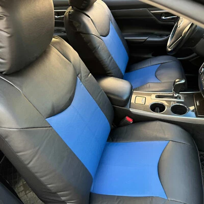Front Seat Cover Ultra Soft Blue Black Leatherette For Toyota Avalon - Image 1 of 4