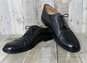 Scarpe eleganti Johnston & Murphy Cellini in pelle nera taglia 8,5 m Oxford stringate - Foto 1 di 12