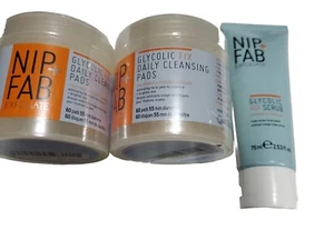 Nip + Fab 2 Glycolic Fix Daily Cleansing Pad 60 Pads ea. & Tube of Scrub 2.5oz - Picture 1 of 5