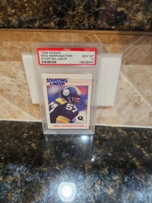 1988 KENNER STARITNG LINEUP CARD MIKE MERRIWEATHER PSA 10 PITTSBURGH STEELERS - Image 1 of 2