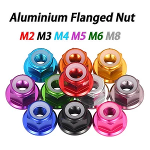 RC Wheel Nuts Nyloc Anodised Aluminium Flanged M2 - M8 For Tamiya, Traxxas, HPI - Picture 1 of 84