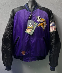 Vintage Mirage Minnesota Vikings Throwback Jacket Men's SZ: 3XL Black - NWT - Picture 1 of 23