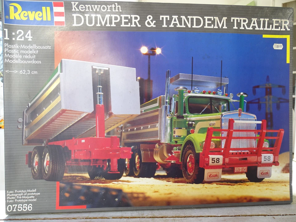 REVELL Modellino da Montare Plastica 1/24 - Kenworth Dumper & Tandem Trail 07556 - Immagine 1 di 1