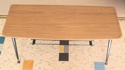Vintage Retro 50-60s Coffee Table Wood Formica Original MidCentury Magazine Rack - Image 1 of 4
