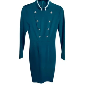 Vfemage Damen Retro Grün Strick Military Style Kleid Größe S - Bild 1 von 4
