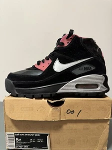 Botas Nike Air Max 90 GS negras/plata metálica/rosa niños talla 5Y 317221-001 jóvenes - Imagen 1 de 5