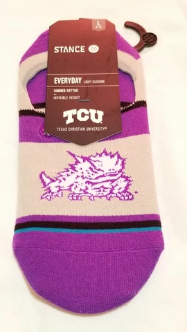 TCU Horned Frogs Stance Super Invisible Socks Size Large 9-12 Cover