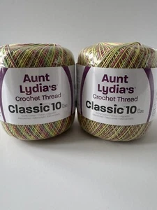 Aunt Lydia's Classic Cotton Crochet Thread Size 10~Lot Of 2~Sherbert~154-0882 - Picture 1 of 5