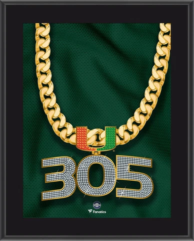 Miami Hurricanes 10.5" x 13" 2019 Turnover Chain Sublimated Plaque Cover