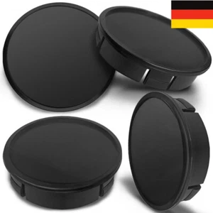 4 x Schwarz 60mm - 56mm Nabenkappen Felgendeckel Nabendeckel Radkappen Universal - Picture 1 of 14