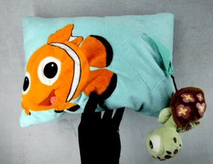 Rare Disney Finding Nemo Blue Pillow With Pocket For Removable Squirt the Turtle - Picture 1 of 7