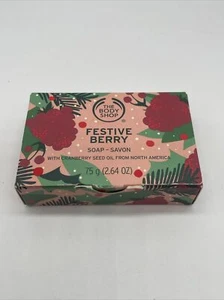 The Body Shop Soap Bar Festive Berry 75g Cranberry Seed Oil Raspberry Juniper - Picture 1 of 7