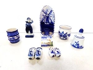 LOTE DE 10 PIEZAS ZAPATOS DE PORCELANA AZUL HOLLAND DELFTS DE COLECCIÓN CAMPANA HOMBRE AZULEJOS VELA - Imagen 1 de 5