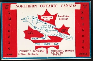 Tarjeta de radio QSL QSO "The Blue Jay", Tesalón, ON Canadá (Q66) - Imagen 1 de 2