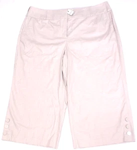 Lane Bryant Laney Crop Pants Silver Linen Blend High-Rise Wide Leg, Womens Sz 22 - Picture 1 of 3