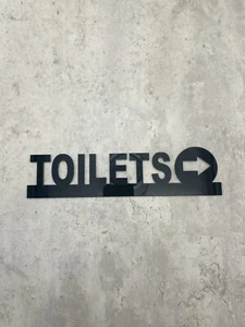 Toilet Arrow Sign | Peel & Stick | Toilet This Way | Acrylic Toilet Sign - Picture 1 of 1