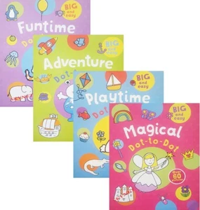 CHILDRENS DOT TO DOT Activity Colouring Book Books FOR GIRLS - MAGICAL FUNTIME - Picture 1 of 18