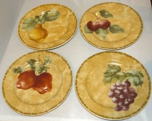 222 Fifth Cortland Salad Plates Apple 8.25" Dessert Salad Snack Plates Set of 4 - Picture 1 of 7