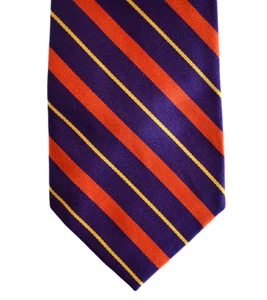 NUEVO POLO RALPH LAUREN Púrpura/Naranja/Amarillo 100% SEDA HECHA A MANO Corbata para el Cuello ITALIA - Imagen 1 de 11