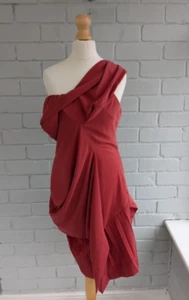 Vestido Vivienne Westwood Etiqueta Roja Asimétrico Drapeado Rosa Rojo Talla 42 Reino Unido Talla 10 - Imagen 1 de 8