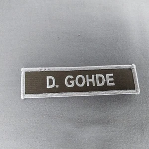 Parche para planchar con lengüeta de 1"x4" negro gris D. Gohde - Imagen 1 de 2