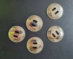 Conchos de metal grandes de 1,3/4" 45 mm cuero niquelado artesanal Reino Unido - Imagen 1 de 5