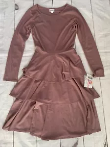 LuLaRoe Georgia abito donna piccolo malva blush rosa vestito a strati manica lunga - Foto 1 di 6