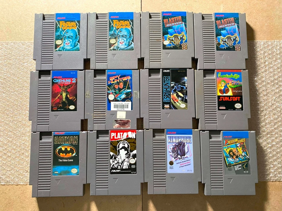 LOT OF 12 Sunsoft NES Games (Super Spy Batman Lemmings Gremlins 2) - CARTS ONLY - Image 1 of 4