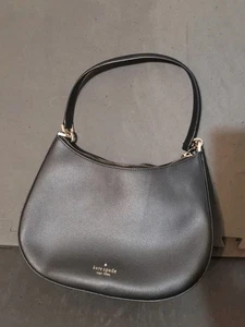 Kate Spade Staci Crossbody Saffiano Leather Half Moon Purse - Black  - Picture 1 of 6