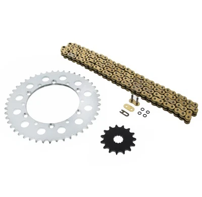 Kawasaki KX250 KX 250 1999-2004 oro junta tórica cadena y piñón plata 15/47 114L Foto 1 de 4