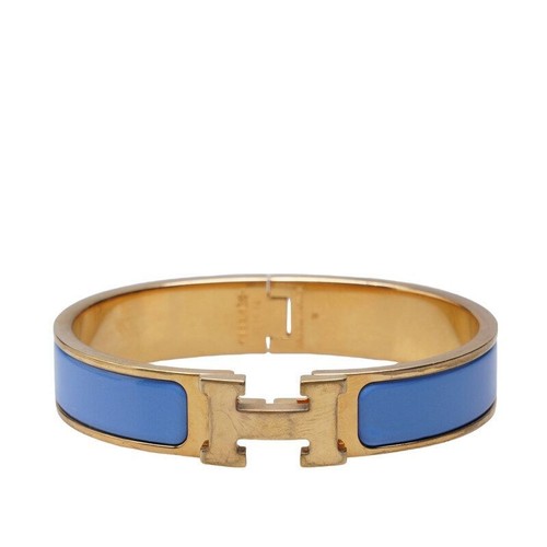 HERMÈS Bracciale Hermes in oro giallo blu con cenere a scatto PM 118577606