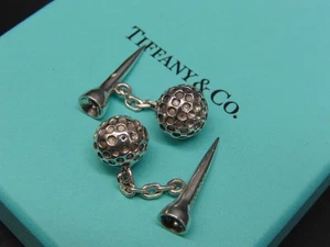 Tiffany & Co. Golf Ball & Tee Cufflinks Sterling Silver 925 - Picture 1 of 4