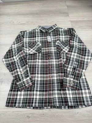 Винтажная мужская рубашка John Blair L акриловая фланель на пуговицах клетчатая с длинным рукавом - Изображение 1 из 4