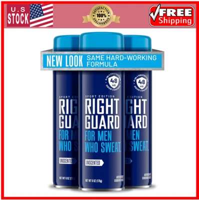 Desodorante en spray para hombre 6 oz x3 - protección derecha deportiva, sin perfume, frescura 48H Foto 1 de 4