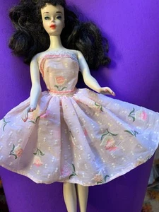 ABITO Vintage Barbie Premier Togs 👗 rosa TULIPANI A POIS SVIZZERO vestito senza bambola - Foto 1 di 6