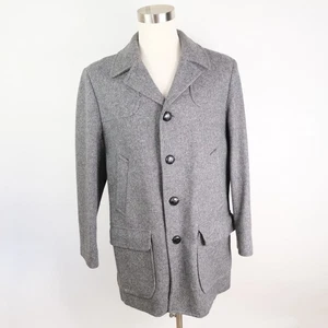 VTG Pendleton Wool Overcoat Jacket Barn Car Coat Gray Made In USA Mens Size 44 - Picture 1 of 9